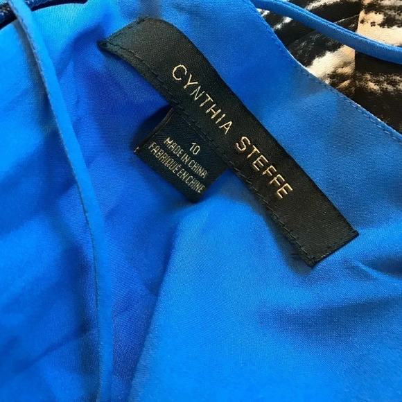 NWT Cynthia Steffe Abyss Alicia Cropped Romper Blue/white pattern SZ 10 - Picture 3 of 11